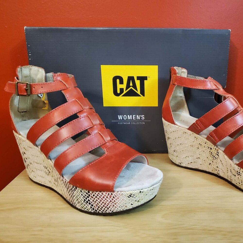 Catepillar CAT Wedge Sandal Paprika Print
